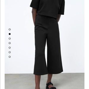 ZARA Crop Wide Leg Plush Pants